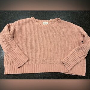 Cropped Knit Pink Sweater